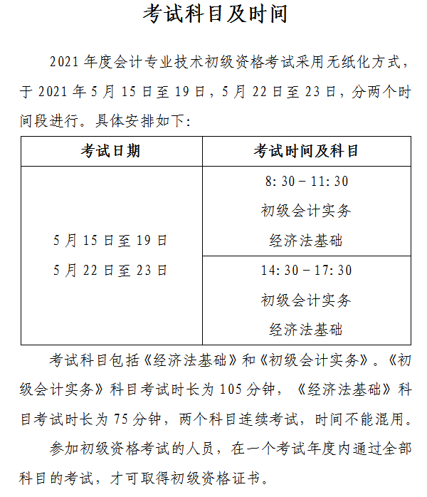 初级会计考试时间山西省(初级会计考试时间2021年山西)